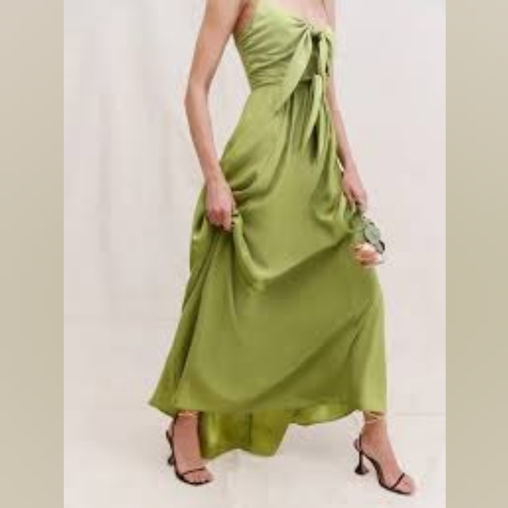 Reformation Carrara Dress in Avocado Green